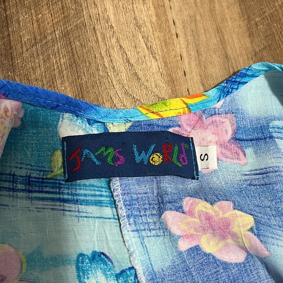 Vintage Jams World Sleeveless Aloha Floral Dress Size Small With Pockets - Picture 6 of 7